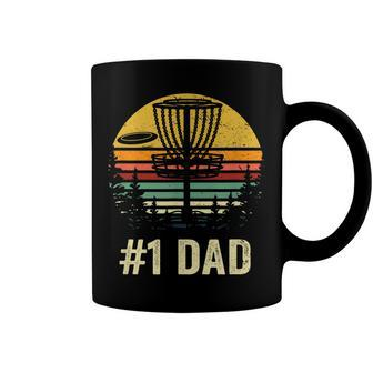 1 Dad Disc Golf Gift Number One Father Frisbee Golfing Disk Coffee Mug - Seseable