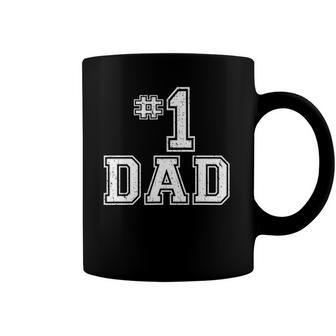 1 Dad Number One Daddy Fathers Day Vintage Style Coffee Mug | Mazezy DE
