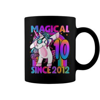 10 Year Old Unicorn Dabbing 10Th Birthday Girl Unicorn Party V2 Coffee Mug - Seseable