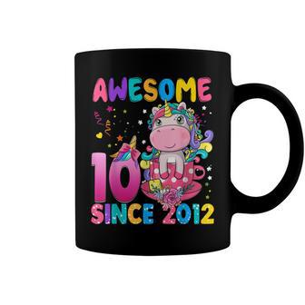 10 Years Old 10Th Birthday Unicorn Girl Awesome Since 2012 Coffee Mug - Seseable