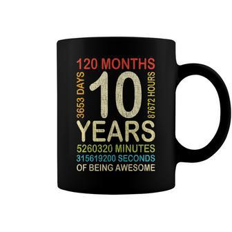 10Th Birthday 10 Years Old Vintage Retro 120 Months Boy Girl Coffee Mug - Seseable