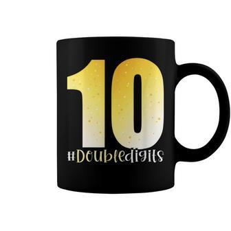 10Th Birthday Double Digits Girls Ten 10 Yellow Ombre Kids Coffee Mug - Seseable