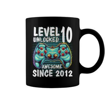 10Th Birthday Gamer Boy Level 10 Unlocked Awesome Since 2012 Coffee Mug - Seseable