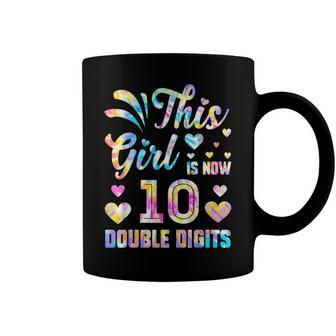 10Th Birthday Gift This Girl Is Now 10 Double Digits Tie Dye V2 Coffee Mug - Seseable