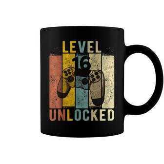 16Th Birthday Level 16 Unlocked Video Gamer Gift Coffee Mug - Seseable