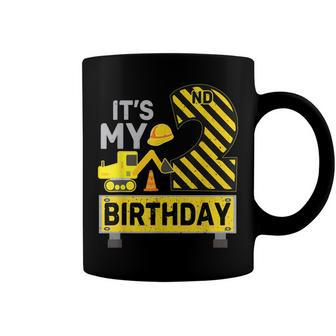2 Years Old Boy Its My 2Nd Birthday Construction Digger Coffee Mug - Seseable