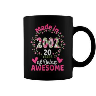 20 Years Old 20Th Birthday Born In 2002 Women Girls Floral Coffee Mug - Seseable