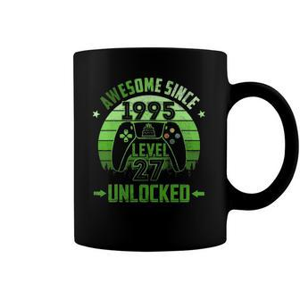 27 Years Old Birthday Unlocked Level 27 Awesome Since 1995 Birthday Party Coffee Mug | Mazezy