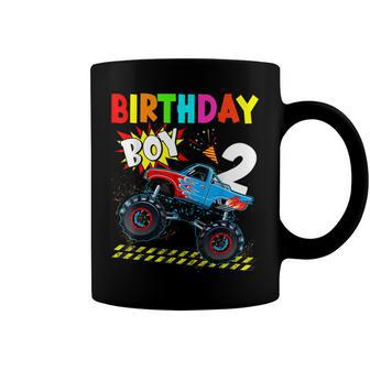 2Nd Birthday Boy Blaze 2 Year Old Monster Truck Bday Party Coffee Mug - Seseable