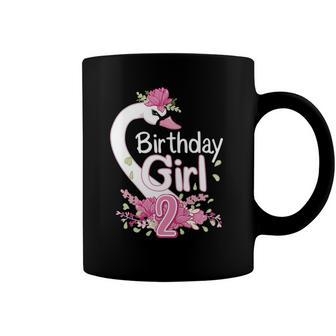2Nd Birthday Wildlife Swan Animal 2 Years Old Birthday Girl Coffee Mug | Mazezy