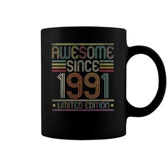 31St Birthday Vintage Tee 31 Years Old Awesome Since 1991 Birthday Party Coffee Mug | Mazezy