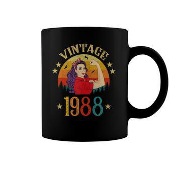 34Th Birthday Gift 34 Years Old For Women Retro Vintage 1988 Coffee Mug | Mazezy