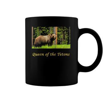 399 Queen Of The Tetons Grizzly Bear Raglan Baseball Tee Coffee Mug | Mazezy