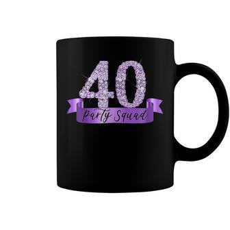 40Th Birthday Party Squad I Purple Group Photo Decor Outfit Coffee Mug - Seseable