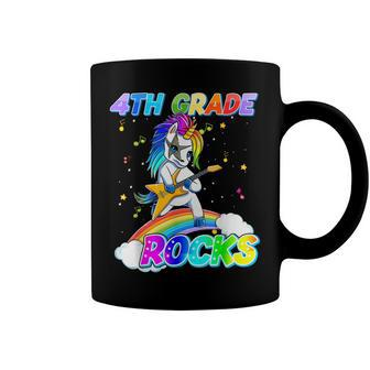 4Th Grade Rocks Unicorn Rainbow Back To School Student Kids Coffee Mug - Seseable