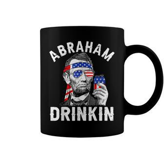 4Th Of July Abraham Drinking Merica Abe Lincoln Beer Lover Coffee Mug - Seseable