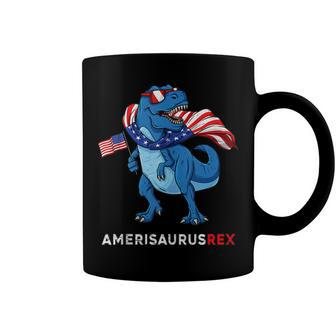 4Th Of July Amerisaurus T Rex Dinosaur Boys Kids Ns Coffee Mug - Seseable