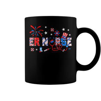 4Th Of July Nursing For Women Stethoscope Patriotic Er Nurse Coffee Mug - Seseable