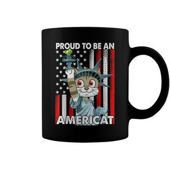4Th Of July Proud To Be An Americat Us American Flag Cat  Coffee Mug
