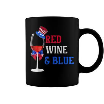 4Th Of July Red White And Blue Wine Glass Firework Drinker Coffee Mug - Seseable