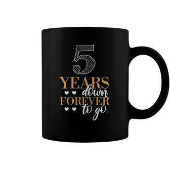 5 Years Down For Couples 5Th Wedding Anniversary Coffee Mug | Mazezy