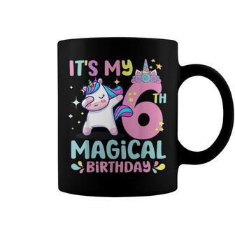 6 Years Old Its My 6Th Magical Birthday Unicorn Party Theme Coffee Mug - Seseable