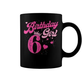 6Th Birthday Girl Crown 6 Years Old Bday Coffee Mug - Seseable