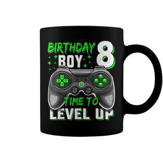 8Th Birthday Boy Eight Yrs Old Level 8 Unlocked Video Gamer Coffee Mug - Seseable