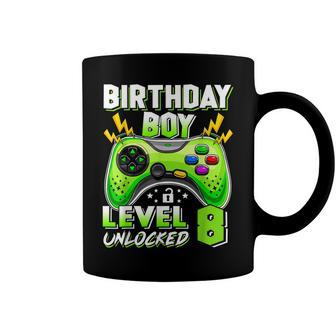 8Th Birthday Boy Level 8 Unlocked Video Game Eight Years Old Coffee Mug - Seseable