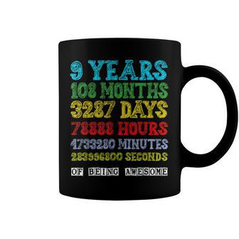 9 Years Of Being Awesome Happy 9Th Birthday Nine Countdown Coffee Mug - Seseable