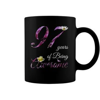 97 Years Old Awesome Floral 1925 97Th Birthday Gift Coffee Mug | Mazezy