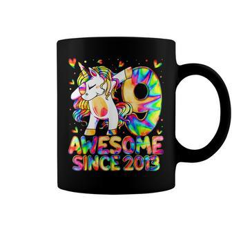 9Th Birthday Colorful Tie Dye 9 Year Old Unicorn Girls Gifts Coffee Mug - Seseable