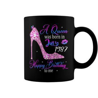 A Queen Was Born In July 1987 Happy 35Th Birthday To Me Coffee Mug - Seseable