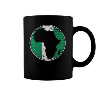 Africa Vintage Retro Map Nigeria Nigerian Flag Coffee Mug | Mazezy AU