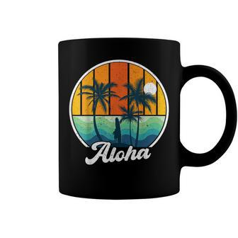 Aloha Hawaii Hawaiian For Boys Girls Palm Tree Surf Coffee Mug | Mazezy