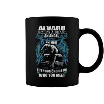 Alvaro Name Gift Alvaro And A Mad Man In Him Coffee Mug - Seseable