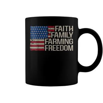 American Flag 4Th Of July Faith Family Farming Freedom Coffee Mug - Seseable