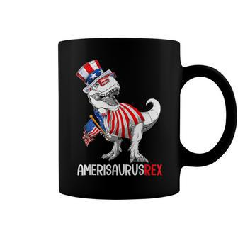 American Flag 4Th Of July T Rex Dinosaur Amerisaurus Rex Boy Coffee Mug - Seseable