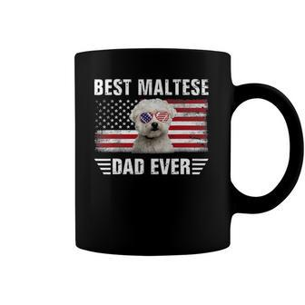 American Flag Best Maltese Dad Ever Tee Dog Dad Coffee Mug | Mazezy