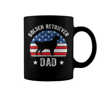 American Flag Golden Retriever Dad 4Th Of July Fathers Day Coffee Mug - Seseable