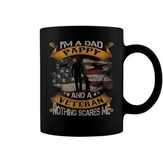 American Flag Im A Dad Pappy And A Veteran 4Th Of July Coffee Mug - Seseable