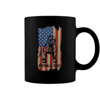 American Flag Pitbull Dad Cool Dog Daddy Patriot 4Th July Raglan Baseball Tee Coffee Mug | Mazezy