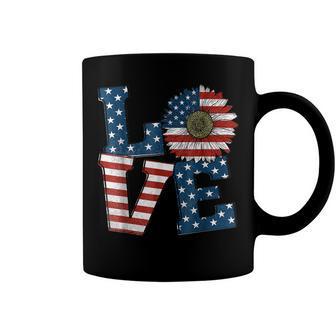 American Independence Day Usa Flag Sunflower 4Th Of July V2 Coffee Mug - Seseable
