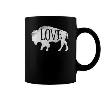 American Vintage Buffalo Silhouette Love Bison Tee Coffee Mug | Mazezy