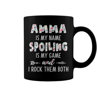 Amma Grandma Gift Amma Is My Name Spoiling Is My Game Coffee Mug - Seseable