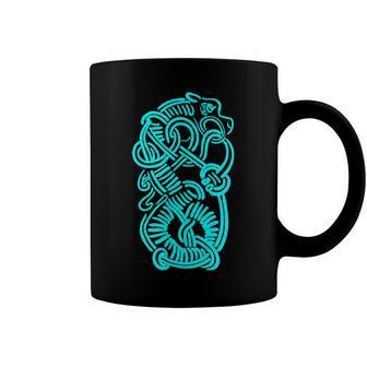 Ancient Viking Dragon Amulet For Nordic Lore Lovers V3 Coffee Mug - Seseable