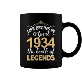 April 1934 Birthday Life Begins In April 1934 V2 Coffee Mug - Seseable