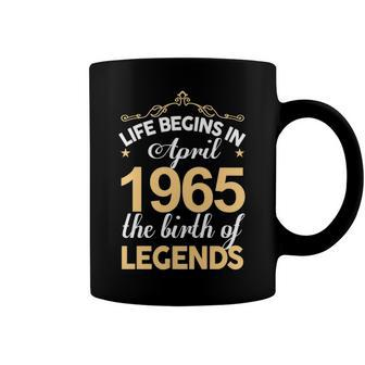 April 1965 Birthday Life Begins In April 1965 V2 Coffee Mug - Seseable