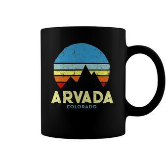 Arvada Colorado Mountains Vintage Retro Coffee Mug | Mazezy