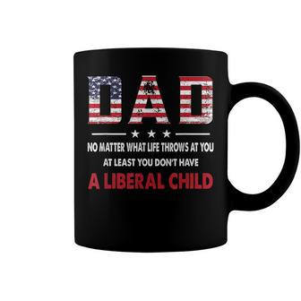 At Least You Dont Have A Liberal Child American Flag Coffee Mug | Mazezy